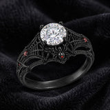 Sterling Silver 10K 14K 18K Gold Custom Engraved Moissanite Engagement Wedding Ring