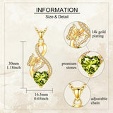 14K Gold Plated Infinity Birthstone  Butterfly Cross Necklace for Women