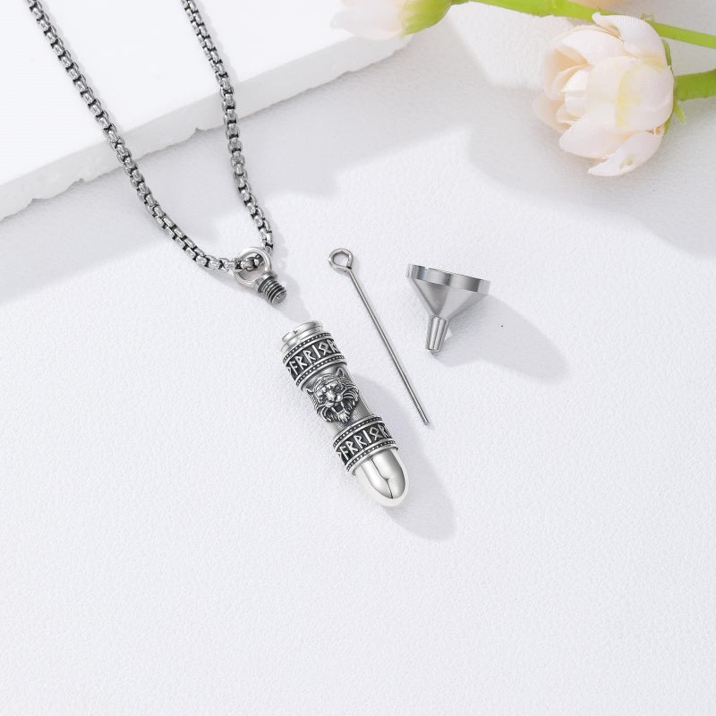 Sterling Silver Bullet Butterfly Rose Dragon Eagle Jesus Urn Necklace for Ashes