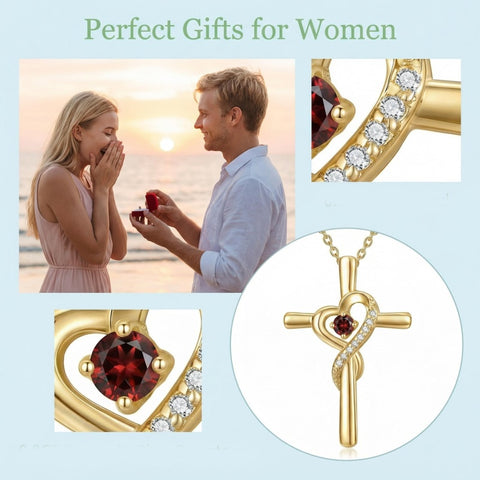 14K Gold Plated Cross Pendant Necklace for Women Faith Jewelry for Anniversary Christmas  Birthday Mother's Day
