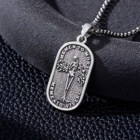 Sterling Silver Memento Mori Tree of Life Anubis Pendant Viking Amulet   Protection Pendant Necklace Egyptian Jewelry