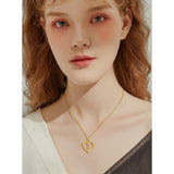 Heart Initial A-Z Pendant Necklace for 14K Gold Plated Women Initials Jewelry Gifts