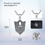Sterling Silver  Eagle Elephant Fox Octopus Trident  Pig Raven Scorpion Pendant Necklace