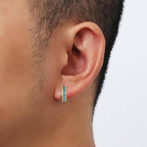 14K Gold Plated Viking  Hoop Earrings for Men