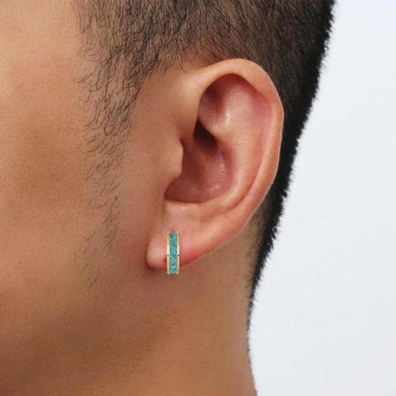 14K Gold Plated Viking  Hoop Earrings for Men
