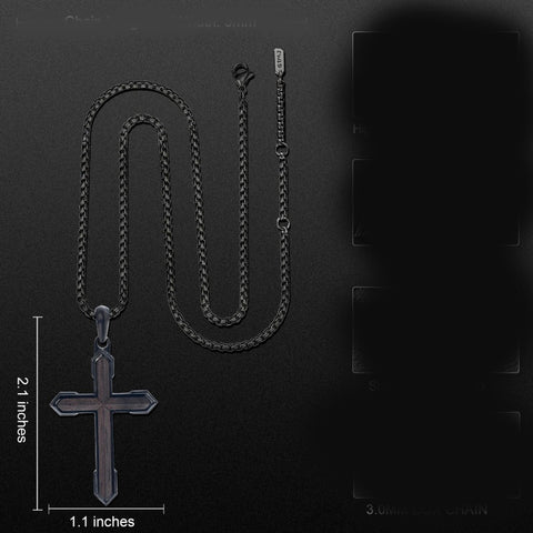 14K Gold Plated Wooden Cross Necklace  Christian Jewelry Gifts for Men