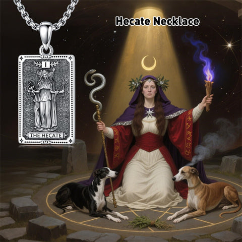 Sterling Silver Tarot Card Hecate Athena Artemis Lilith Medusa Goddess Pendant Necklace