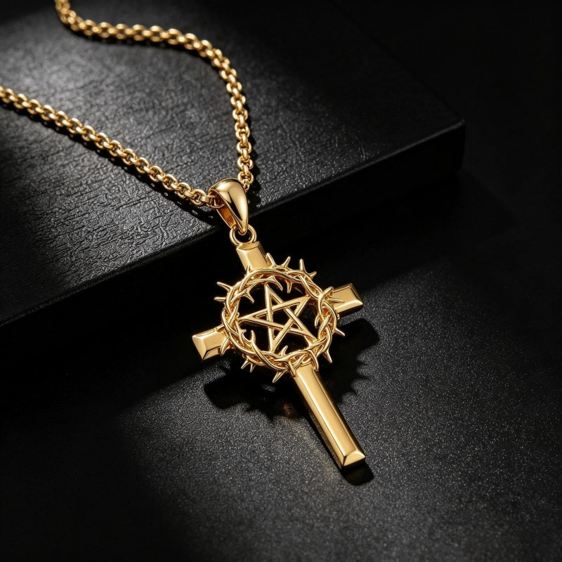 14K Gold Plated Cross Pendant Necklace Christian Jewelry Gifts