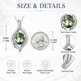 14K Gold Plated Moss Agate Pendant Necklace Boho Jewelry for Women
