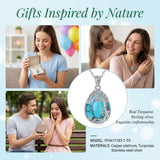 14K Gold Plated Teardrop Tree of Life Necklace for Women