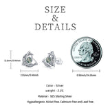 Sterling Silver Celtic Knot Moon Stud Earrings