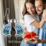 Sterling Silver Abalone Shell Hummingbird Owl Sea Turtle Cat Frog Horse Seahorse Dangle Earrings  Gifts for Christmas
