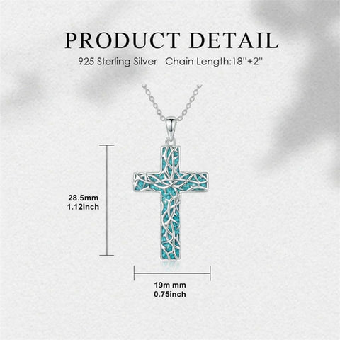 Sterling Silver Cross Pendant Necklace for Women Southwestern Cross Jewelry Gifts