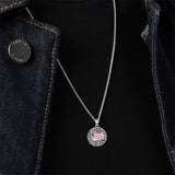 Sterling Silver American Flag Football Basketball Soccer Volleyball Tennis Baseball Pendant Necklace