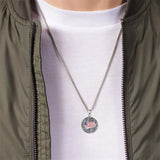 Sterling Silver American Flag Football Basketball Soccer Volleyball Tennis Baseball Pendant Necklace