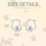 Sterling Silver Fox Frog Leopard Peacock Puppy Animal Hug Hoop Earrings