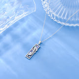 Sterling Silver Abalone Shell Bar Cardinal Bee Butterfly Hummingbird Dragonfly Phoenix Pendant Necklace for Women