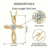 14K Gold Plated Cross Pendant Necklace for Women Faith Jewelry for Anniversary Christmas  Birthday Mother's Day