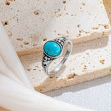 14K Gold Plated Turquoise Ring Western Jewelry Anniversary Birthday Gift for Women