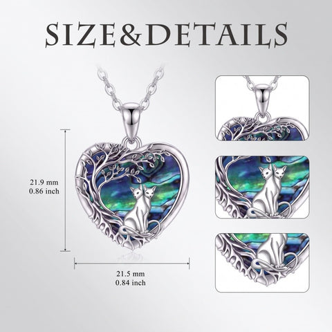 Sterling Silver Tree of Life Heart Shaped Horse Cat Dragonfly Butterfly Hummingbird Pendant Necklace