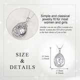 Sterling Silver Birthstone Teardrop Tree of Life Pendant Necklace
