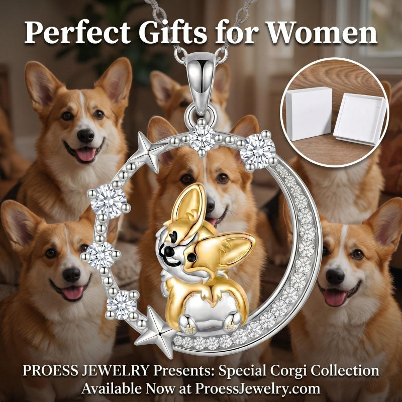 Sterling Silver Cubic Zirconia Raccoon Cat Dog Corgi Otter Highland Cow Pendant Necklace Gift for Birthday Christmas