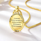 Patron Saint Medals Protection  14K Gold Plated Necklace for Men