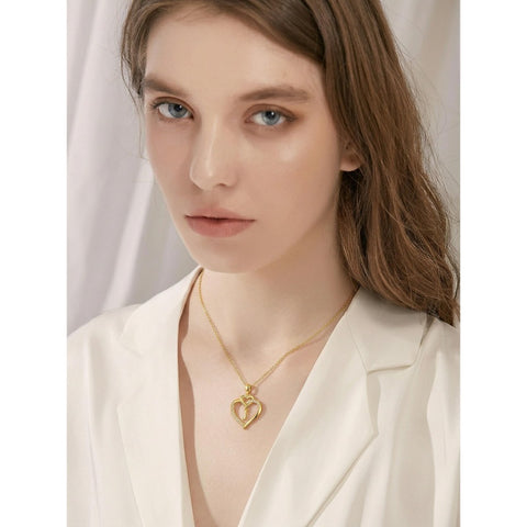 Heart Initial A-Z Pendant Necklace for 14K Gold Plated Women Initials Jewelry Gifts