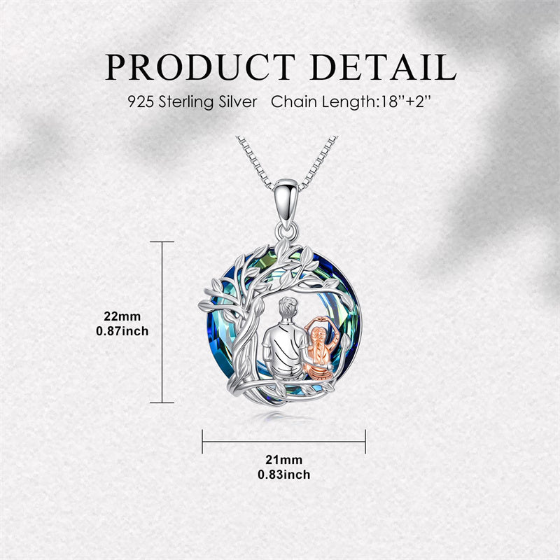 Sterling Silver Father Daughter Heart Pendant Necklace from Dad Gift for Daughter