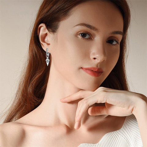 Sterling Silver Viking Raven Stud Dangle Earrings