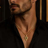 Malachite Turquoise Arrow Pendant Necklace for Men
