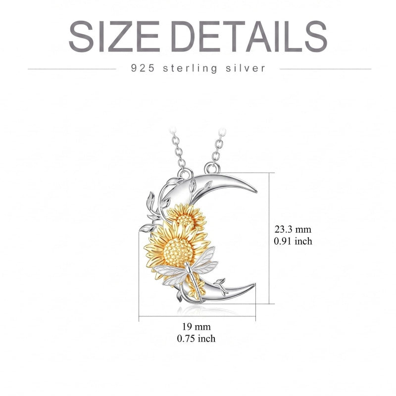 Sterling Silver Heart Bee Dragonfly Butterfly Hummingbird Sunflower Animal Pendant Necklace  Gifts for Christmas
