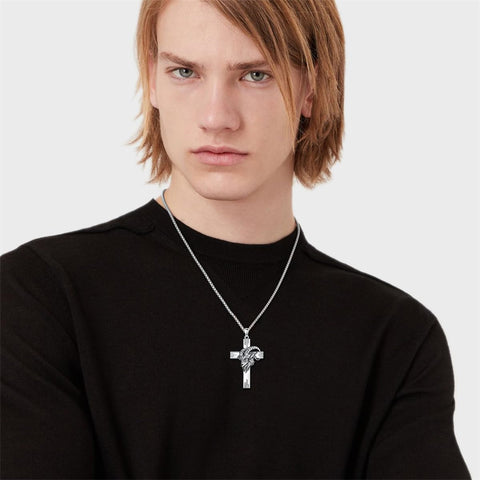 Sterling Silver 12 Constellation Cross Pendant Necklace