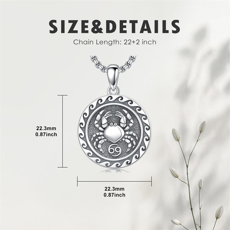 Sterling Silver 12 Zodiac Astrology Horoscope Pendant Necklace