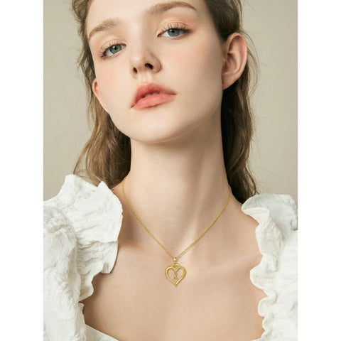 Heart Initial A-Z Pendant Necklace for 14K Gold Plated Women Initials Jewelry Gifts