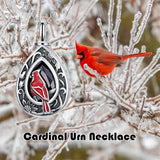 Sterling Silver Personalized Red Cubic Zirconia Butterfly Hummingbird Urn Necklace for Ashes