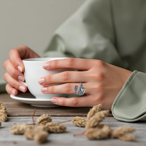 Sterling Silver Turquoise Hummingbird Butterfly Sunflower Adjustable Spoon Ring