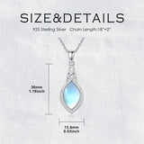 Sterling Silver Teardrop Moonstone Turquoise White Opal  Celtic Knot Pendant Necklace for Women