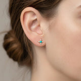 14K Gold Plated  Four-Pointed Star Stud Earrings for Women