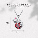 Sterling Silver Cubic Zirconia  Cat Pendant Necklace for Women