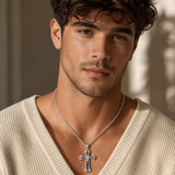14K Gold Plated Cross Pendant Necklace Protection Jewelry Religious Gift