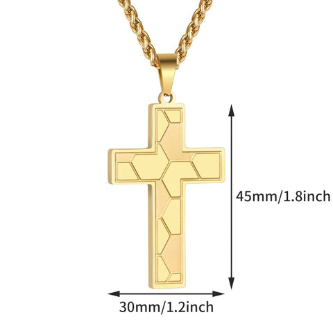 14K Gold Plated Bible Verse Soccer Cross Pendant Necklace for Men