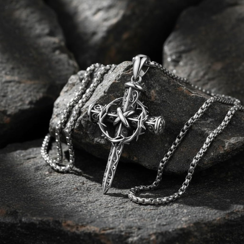 Sterling Silver Cross Pendant Necklace Christian Religious Jewelry Gifts for Anniversary