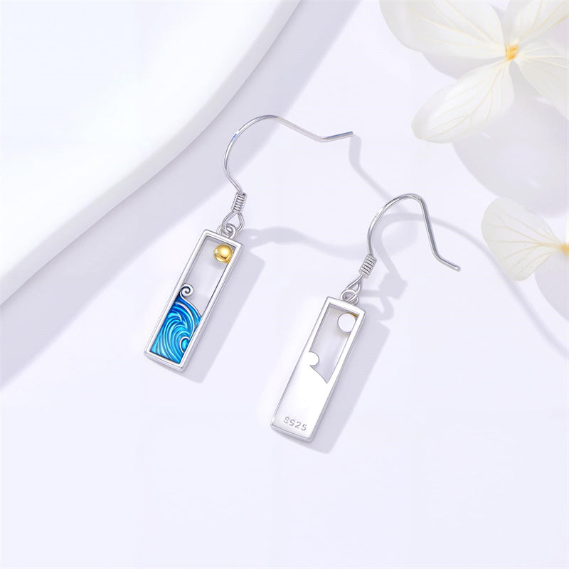 Sterling Silver Dolphin Dangle Earrings