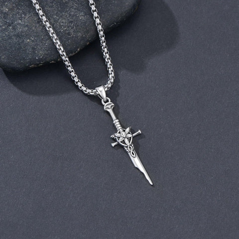 Sterling Silver Medieval Sword Dagger Pendant Necklace