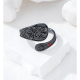 Sterling Silver Skull Couple Adjustable Spoon Ring