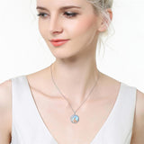 Sterling Silver Moonstone Tree of Life Art Book Pendant Necklace for Book Lover