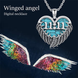 Sterling Silver Turquoise Angel Number 11:11 111 333 444 Pendant Necklace