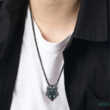 14K Gold Plated Turquoise Wolf Thor's Hammer Ankh Dragon Lion Compass Crucifix Pendant Necklace for Men