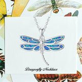 Sterling Silver Blue Dragonfly Pendant Necklace